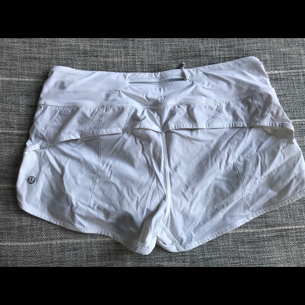Lululemon White Running Shorts